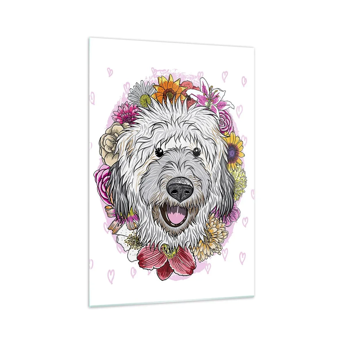 Schilderen op glas - Puppy vreugde - 70x100 cm