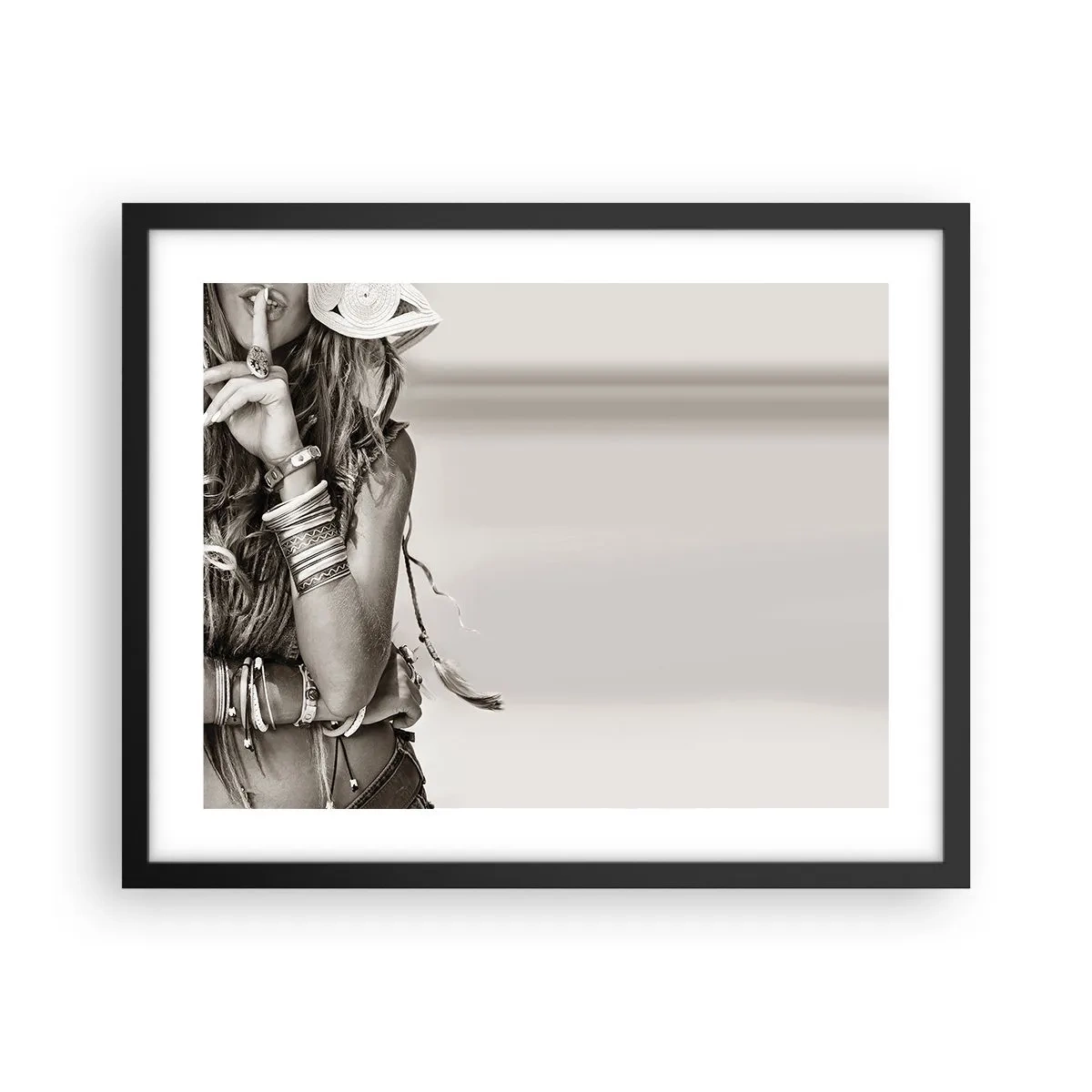 Poster in een zwarte lijst - Waarom een meisje - 50x40 cm