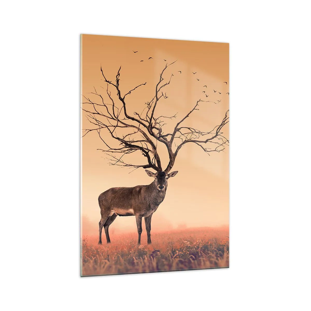 Schilderen op glas - Prajelen - de eeuwige geest van het bos - 70x100 cm