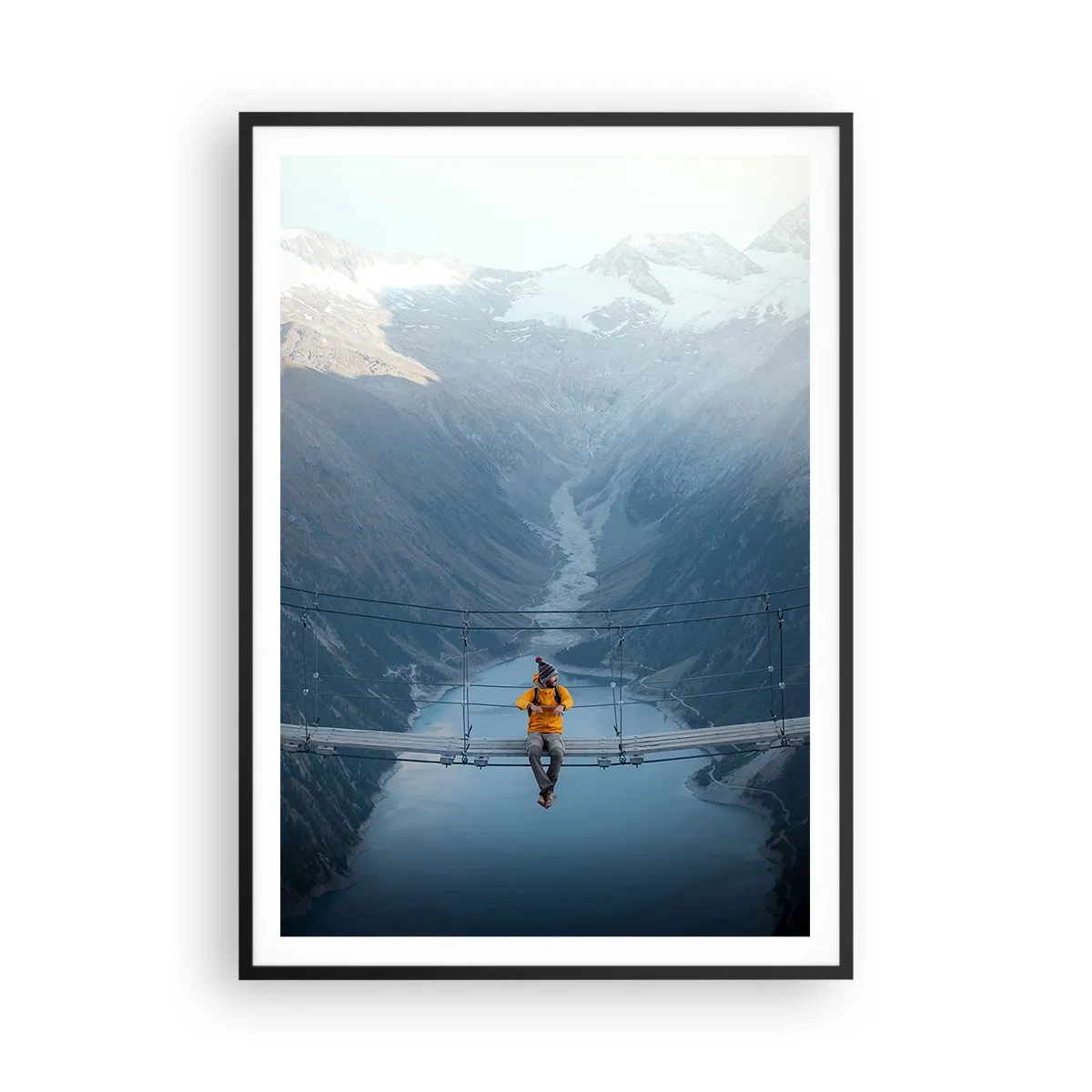 Poster in een zwarte lijst - Blij in het ongewisse - 70x100 cm