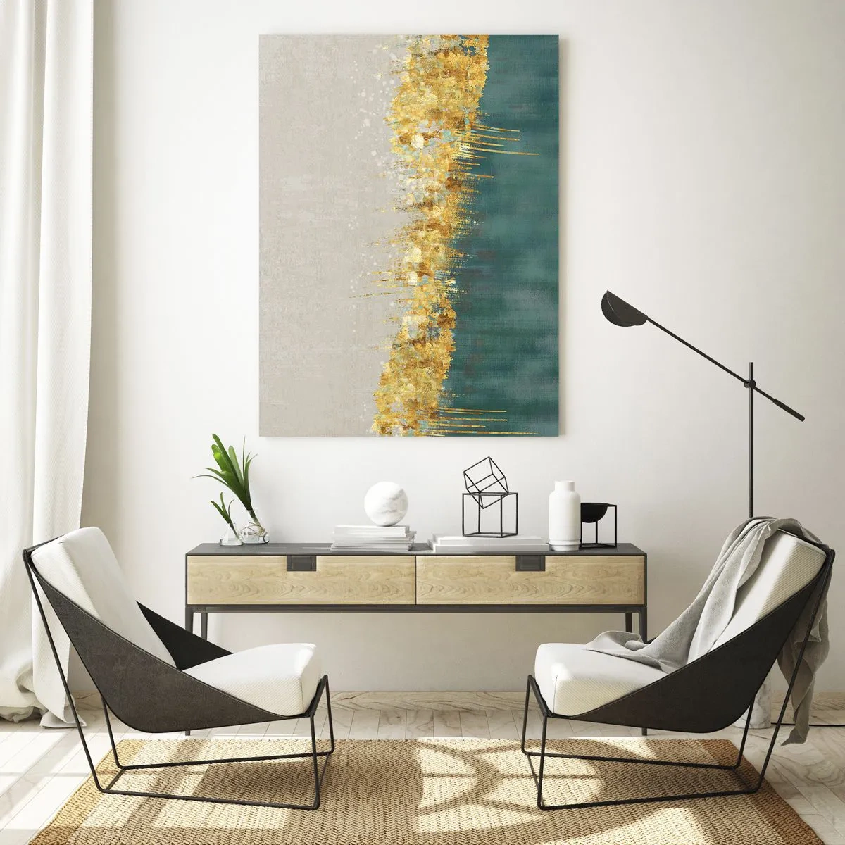Schilderen op glas - De gouden rand - 50x70 cm