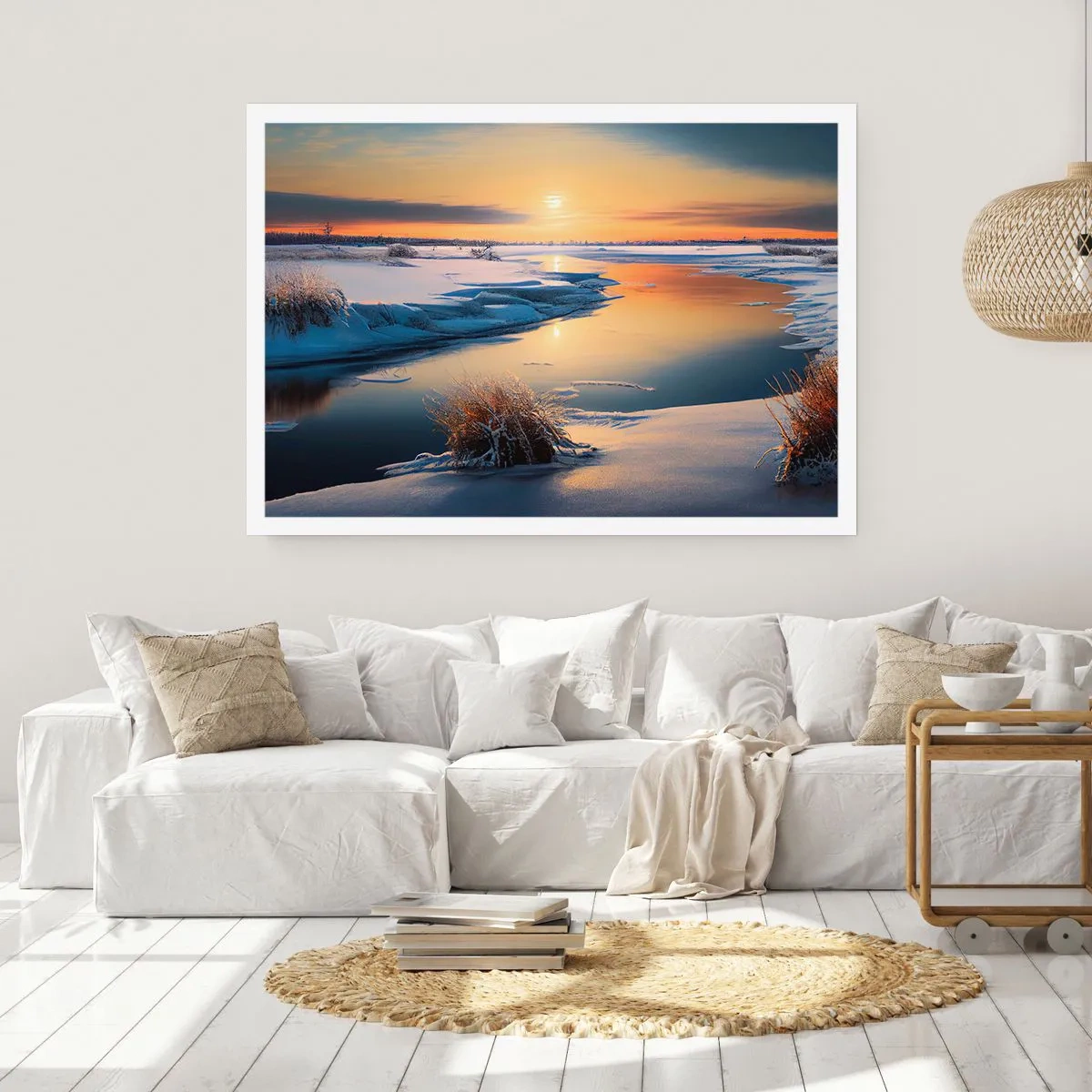 Poster - Winterse zonsondergang - 100x70 cm