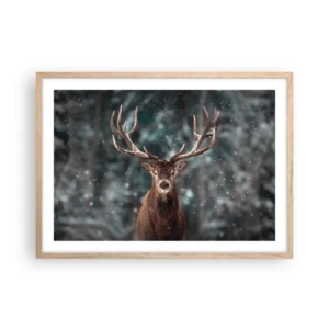 Een poster in een licht eiken lijst - Gekroond tot koning van het bos - 70x50 cm
