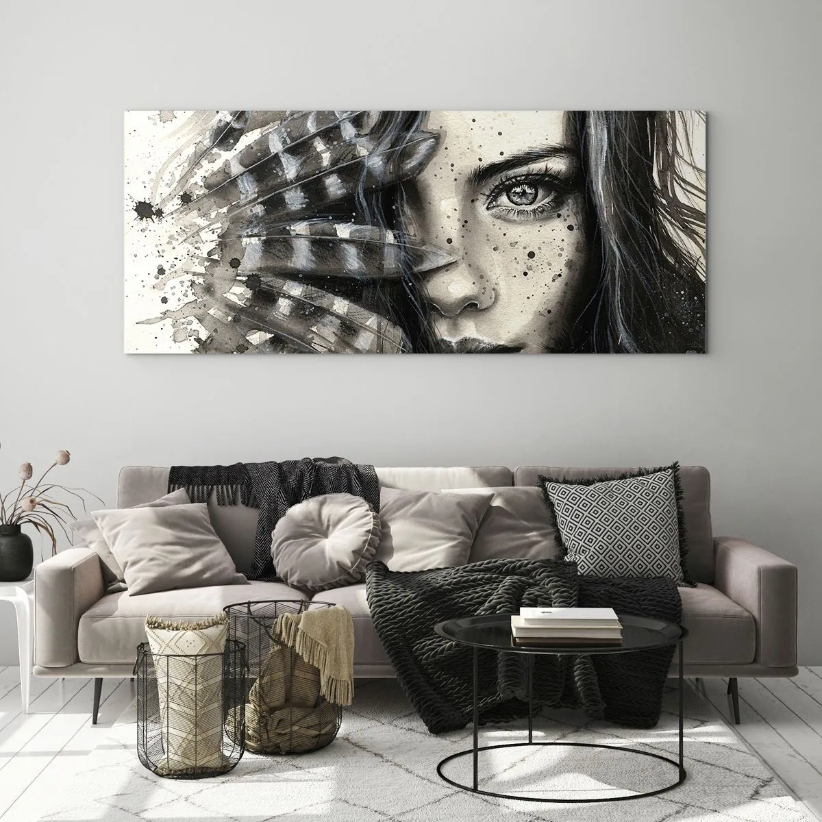 Schilderen op glas - Wilde schoonheid - 100x40 cm