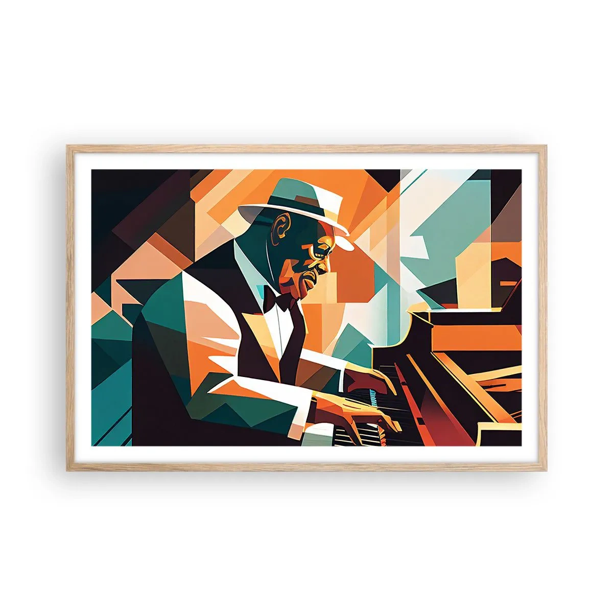 Een poster in een licht eiken lijst - Al die jazz - 91x61 cm
