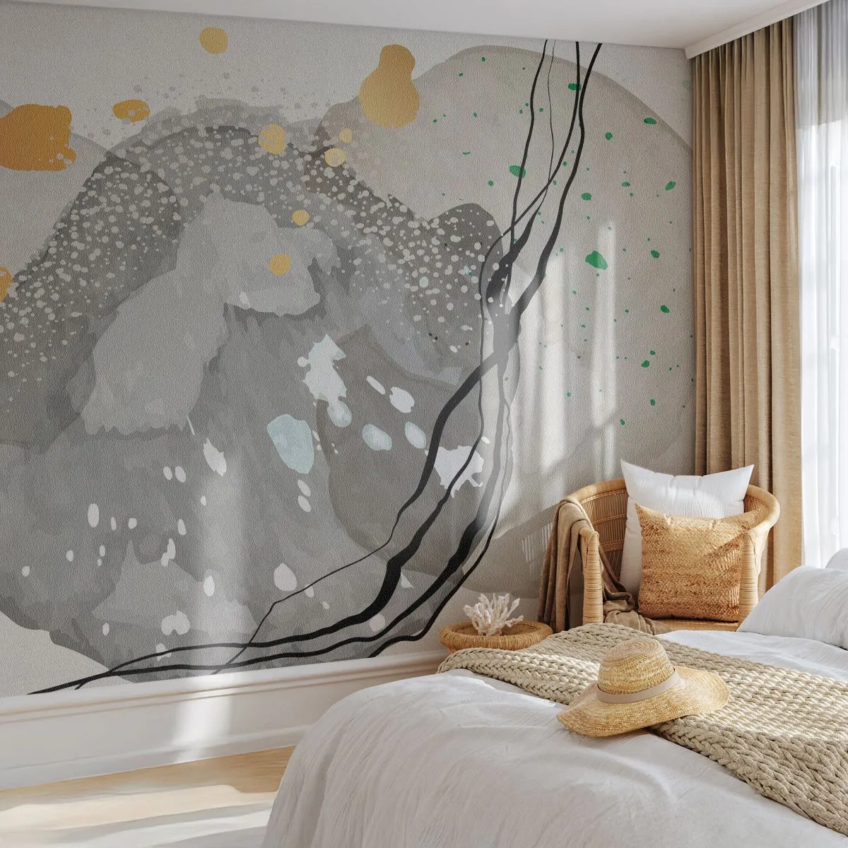 Fotobehang Standard Eco - Organische compositie - Abstractie, Vlekken, Verf - 250x175 cm