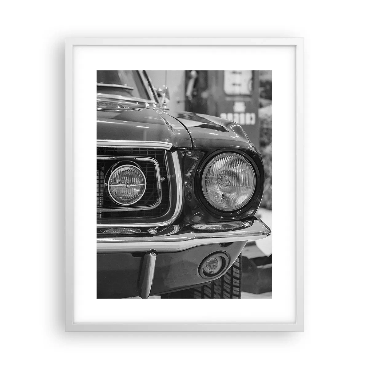 Poster in een witte lijst - Hard rijden - 40x50 cm