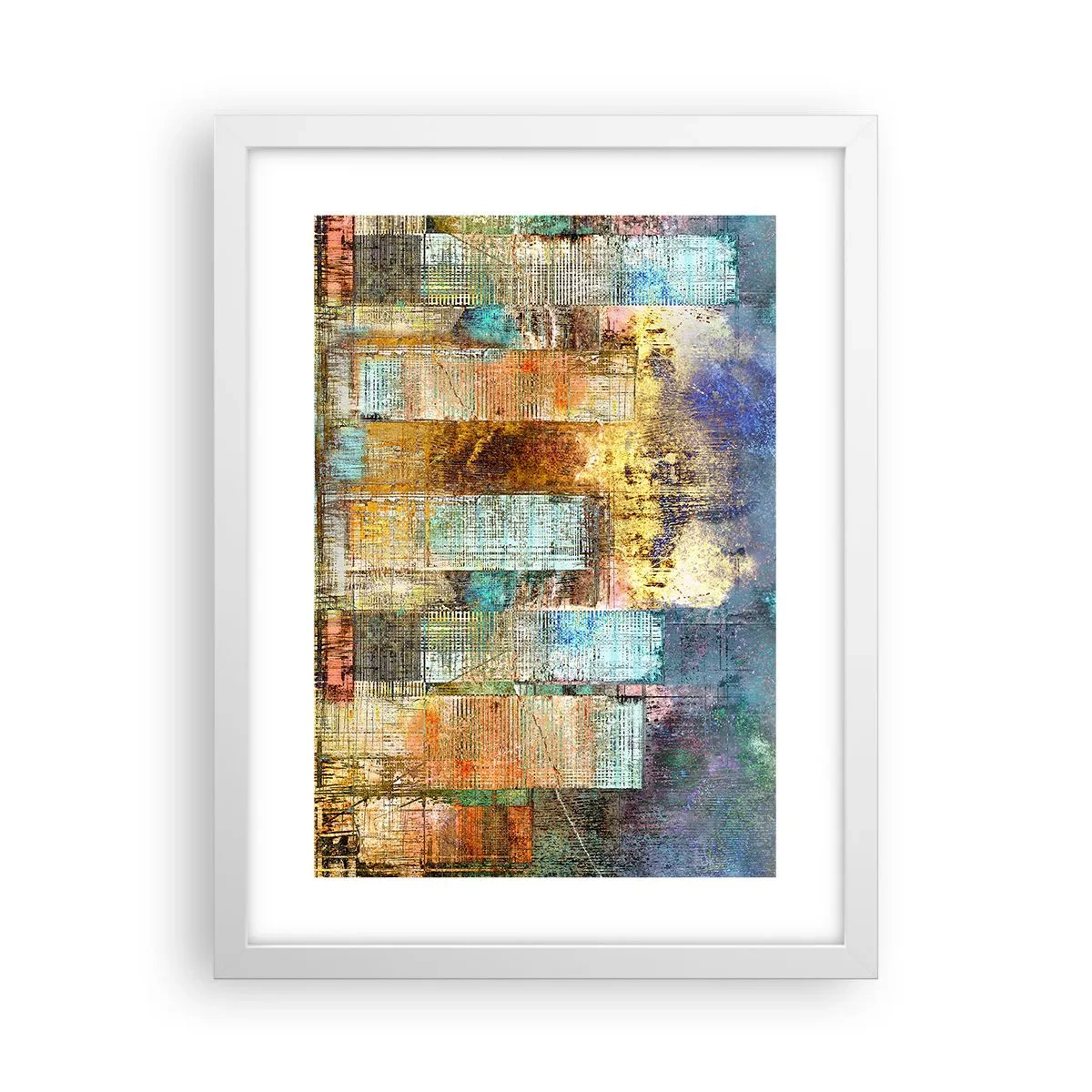 Poster in een witte lijst - Een zonnige metropool - 30x40 cm