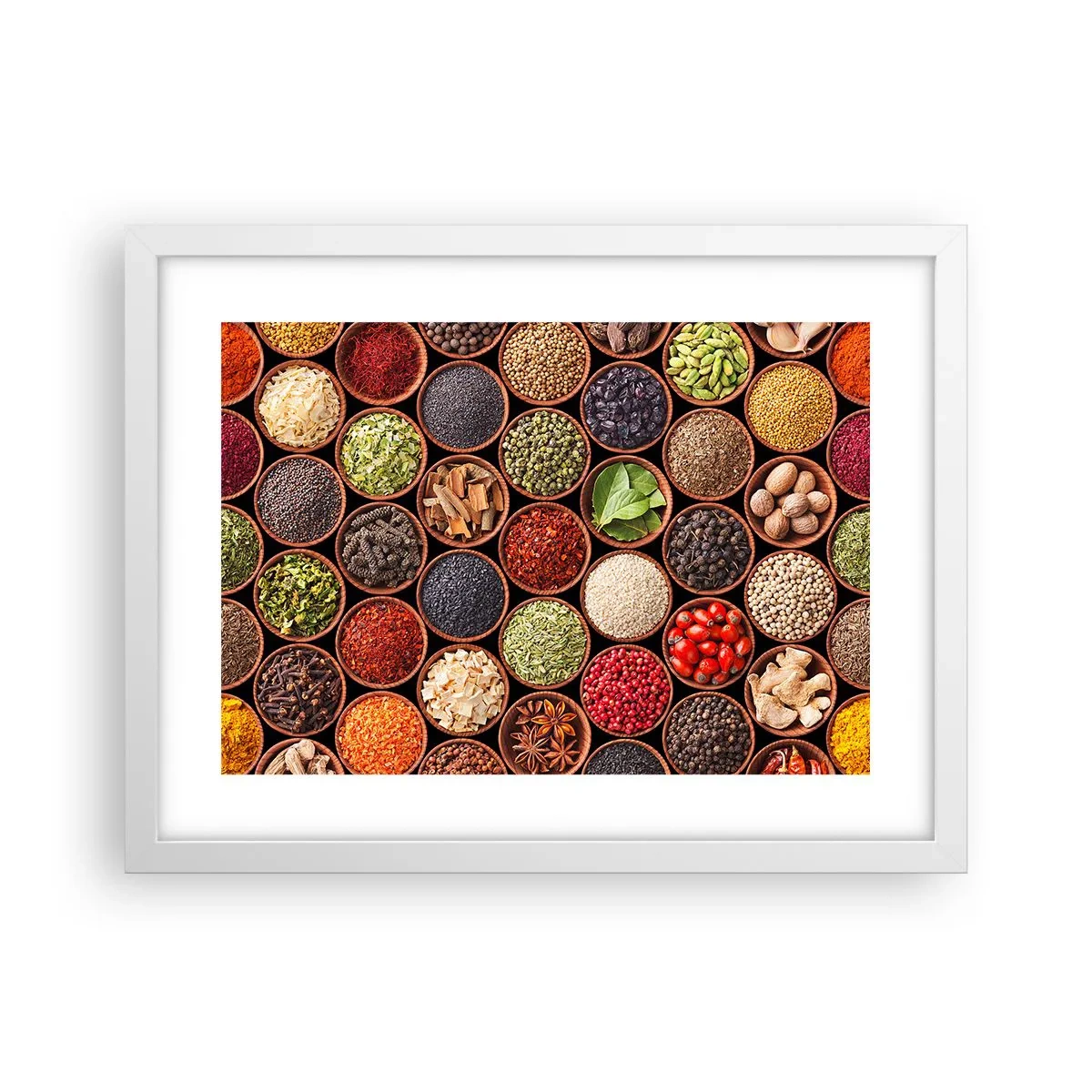 Poster in een witte lijst - Alle smaken van de wereld - 40x30 cm