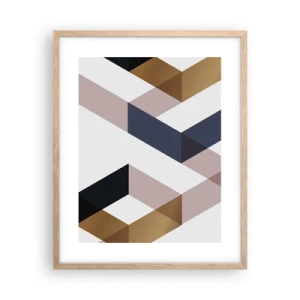Een poster in een licht eiken lijst - Vlakken en hoeken - 40x50 cm