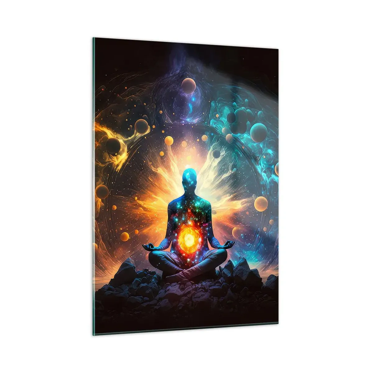 Schilderen op glas - Kosmische vrede - 50x70 cm