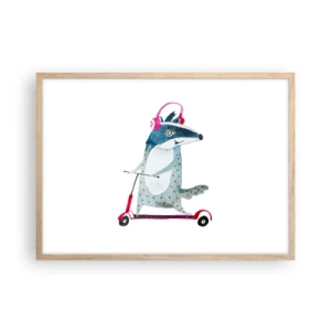 Een poster in een licht eiken lijst - Badger vreugde - 70x50 cm