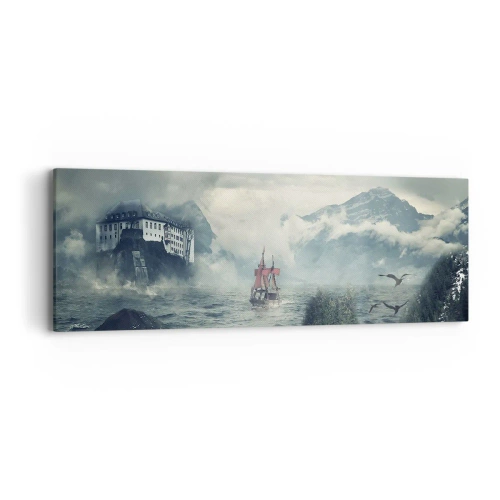 Schilderen op canvas - In magische wateren - 90x30 cm