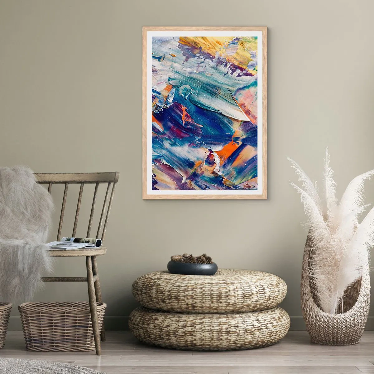 Een poster in een licht eiken lijst - Kleur verwarring - 40x50 cm