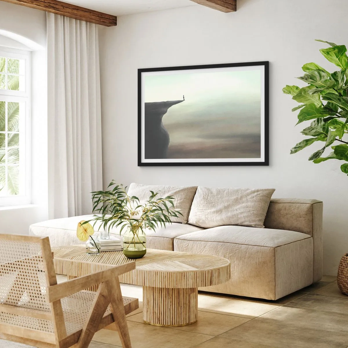Poster in een zwarte lijst - Omhoog, natuurlijk! - 70x50 cm