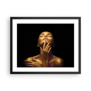 Poster in een zwarte lijst - Als gouden zijde - 50x40 cm