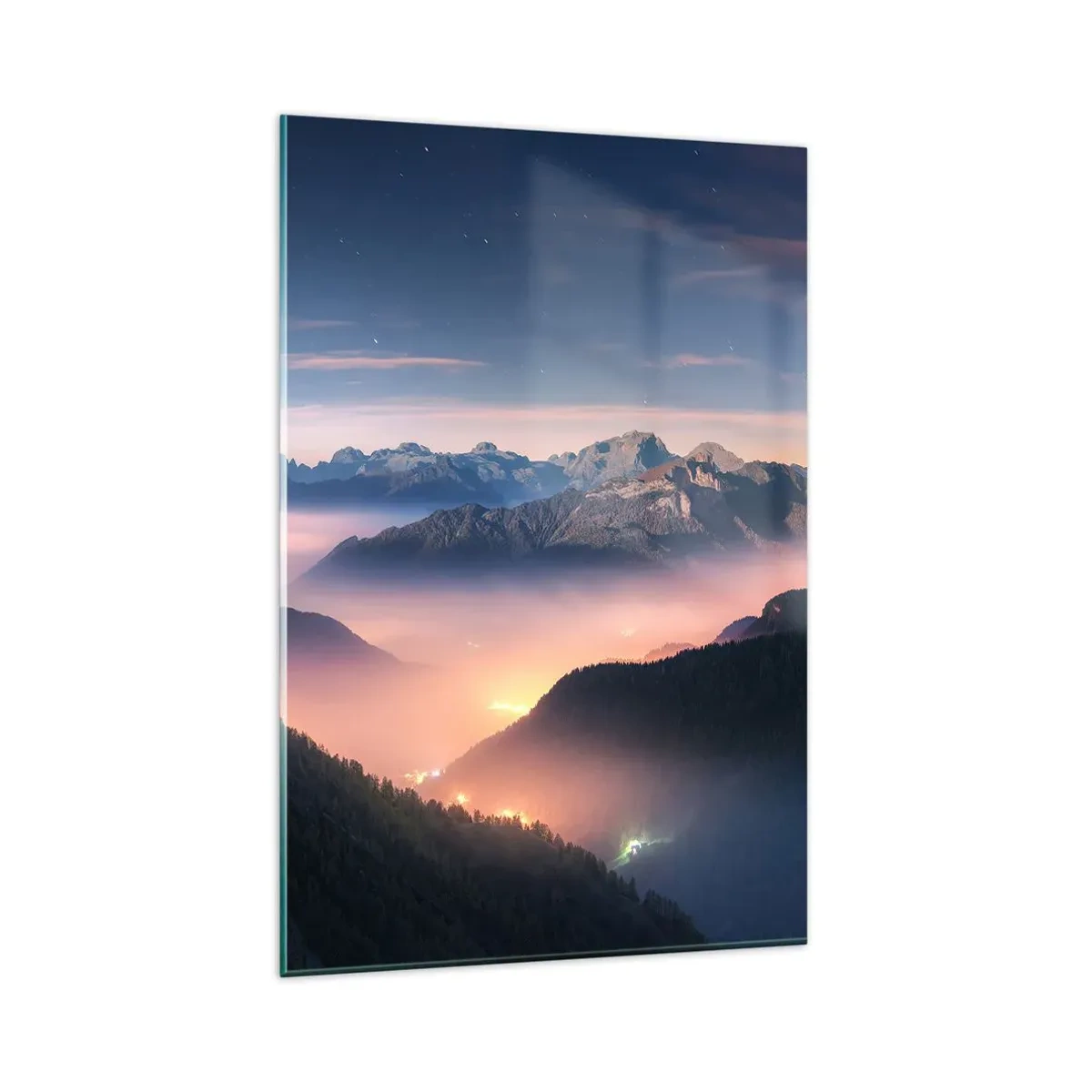 Schilderen op glas - Licht in de dalen - 80x120 cm