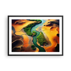 Poster in een zwarte lijst - Levengevende rivier - 70x50 cm