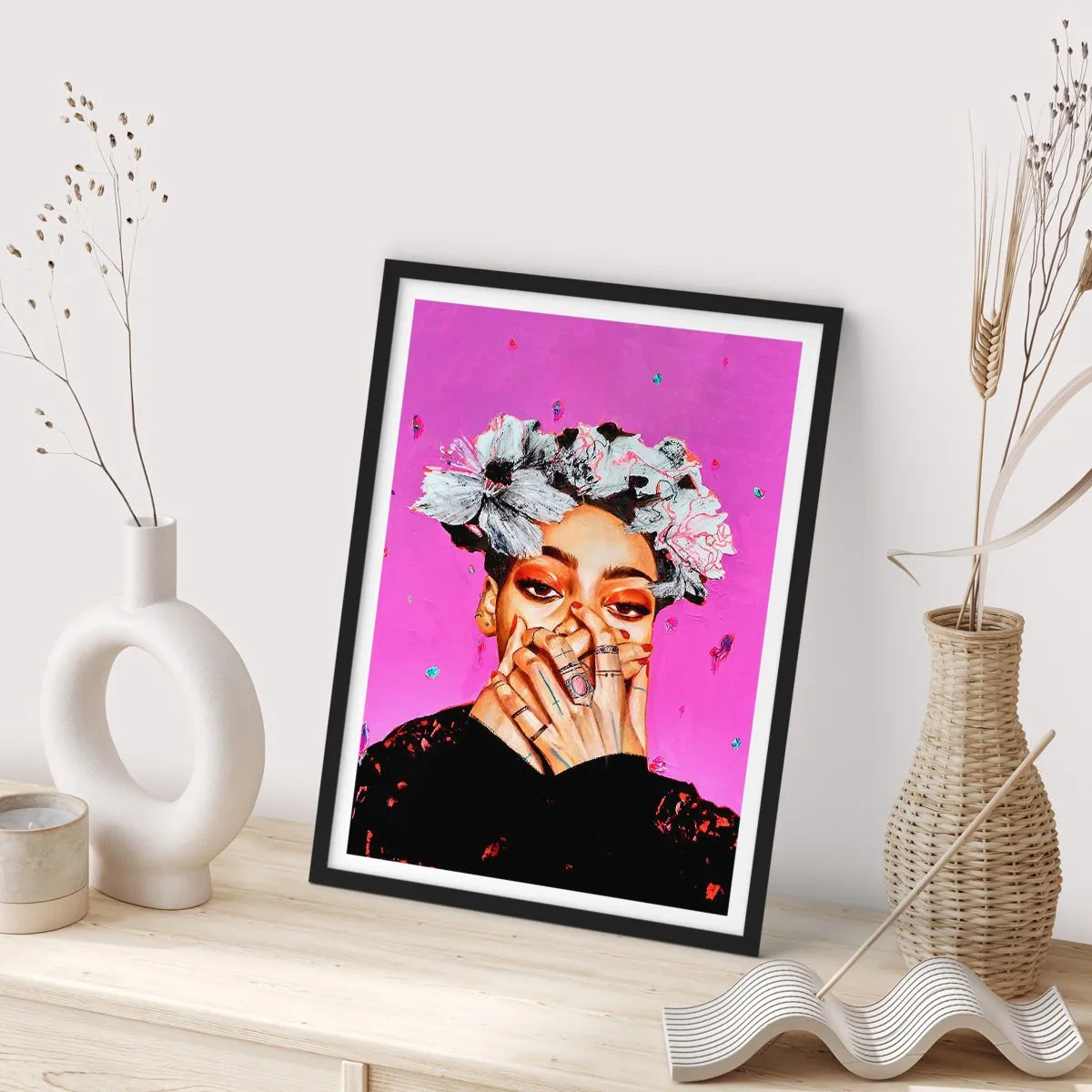 Poster in een zwarte lijst - Een beetje gek - 70x100 cm