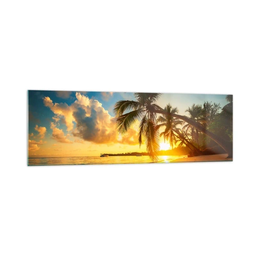 Schilderen op glas - Caribische droom - 160x50 cm