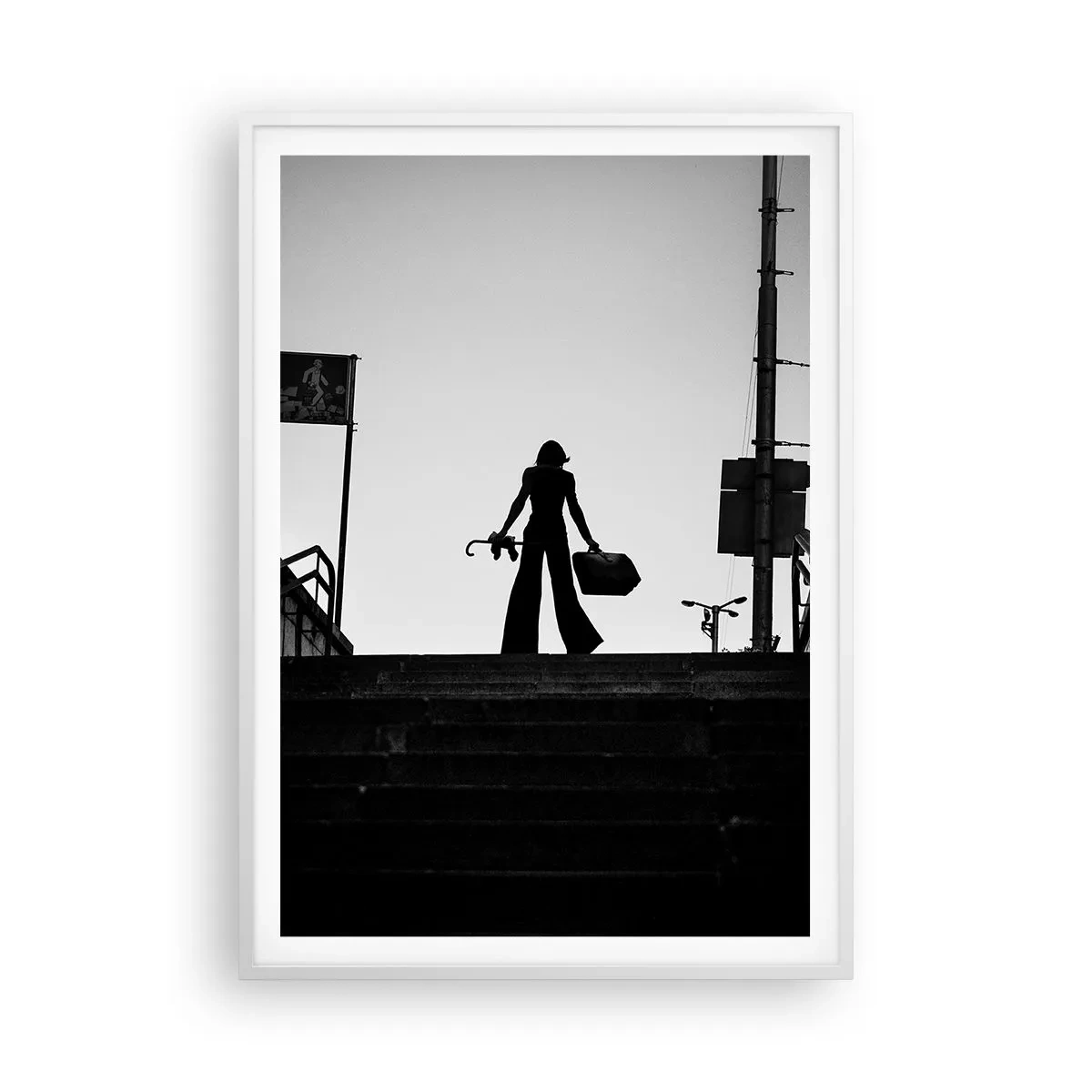 Poster in een witte lijst - Stedelijk dwalen - 70x100 cm