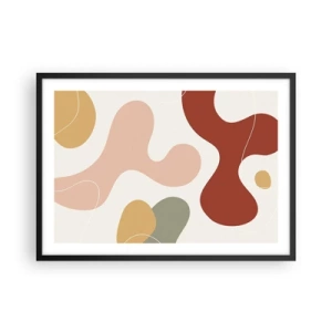 Poster in een zwarte lijst - Kronkels of krullen? - 70x50 cm