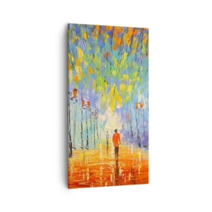 Schilderen op canvas - Nachtlied van regen - 55x100 cm