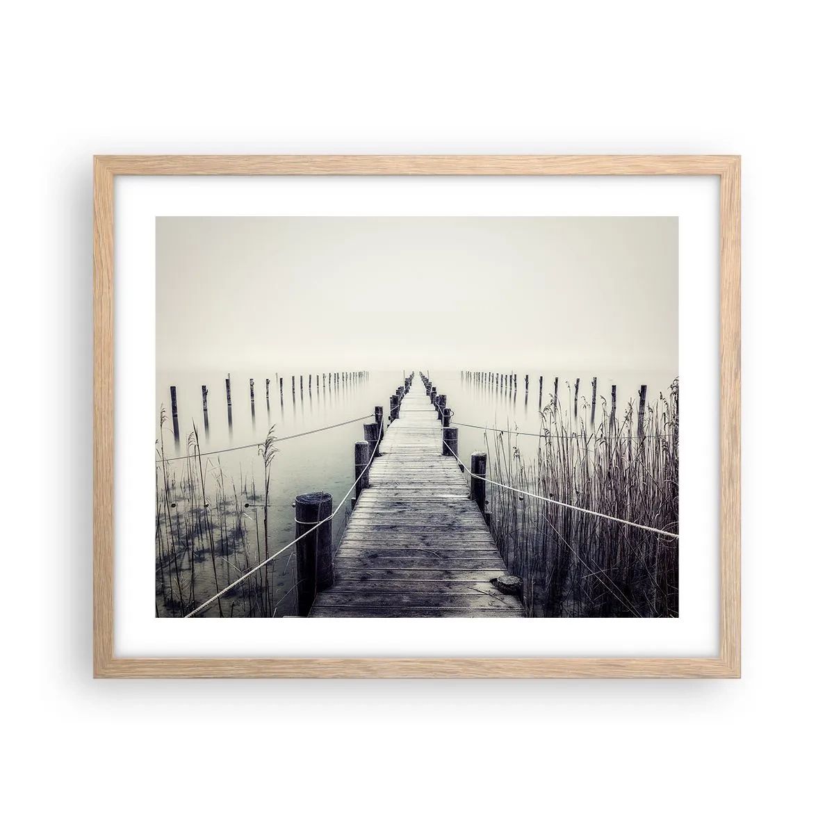 Een poster in een licht eiken lijst - Dompel jezelf onder in vrede - 50x40 cm