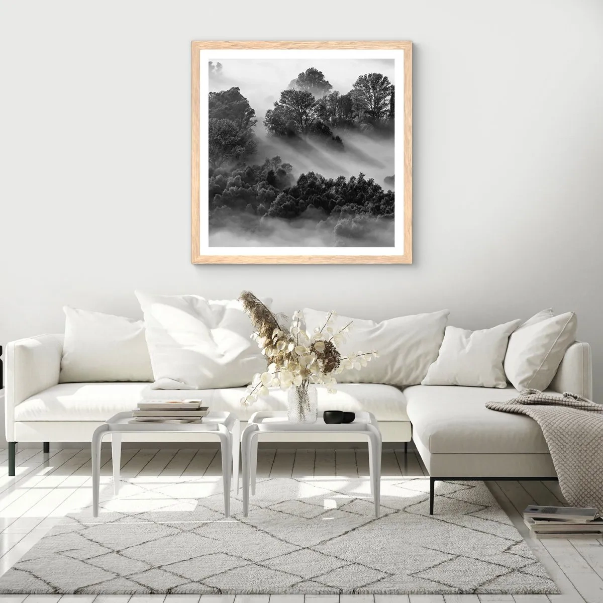 Een poster in een licht eiken lijst - Opstaand ​​uit de slaap - 40x40 cm