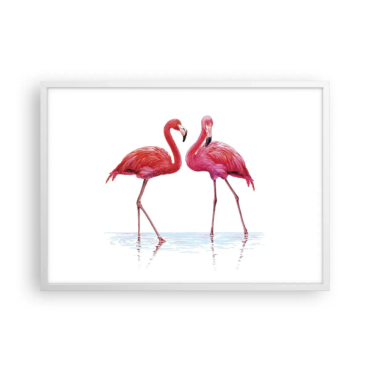 Poster in een witte lijst - Roze randez-vous - 70x50 cm