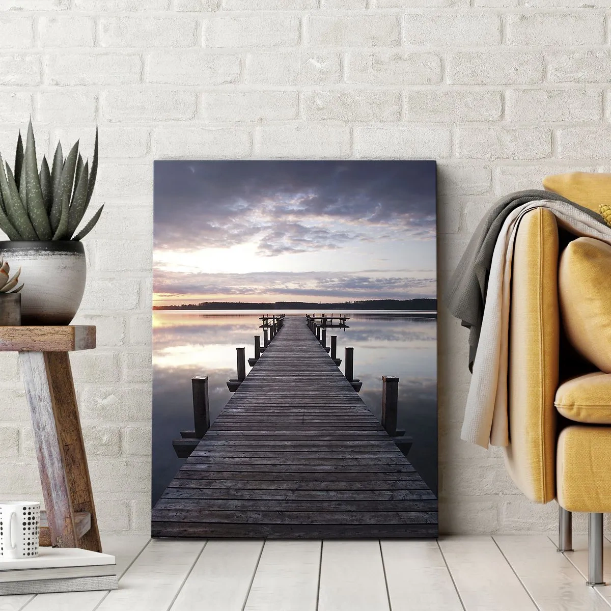 Schilderen op canvas - Een rustige grens tussen dag en nacht - 50x70 cm