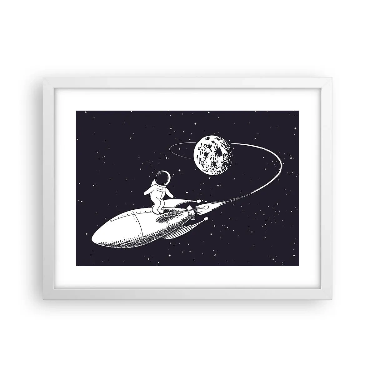 Poster in een witte lijst - Spacesurfer - 40x30 cm