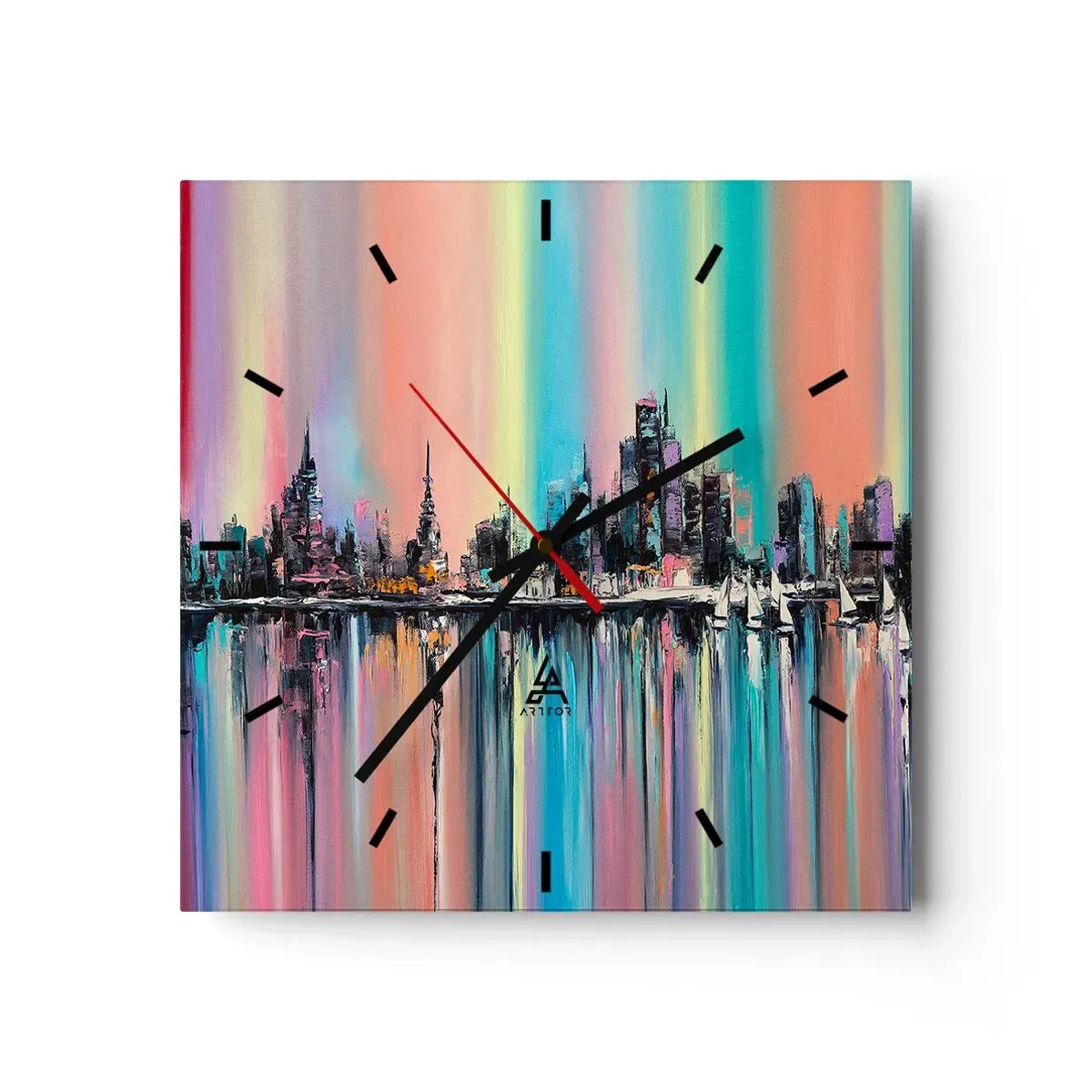 Wandklok - Klok - Om in het licht van de nacht te vallen - 30x30 cm