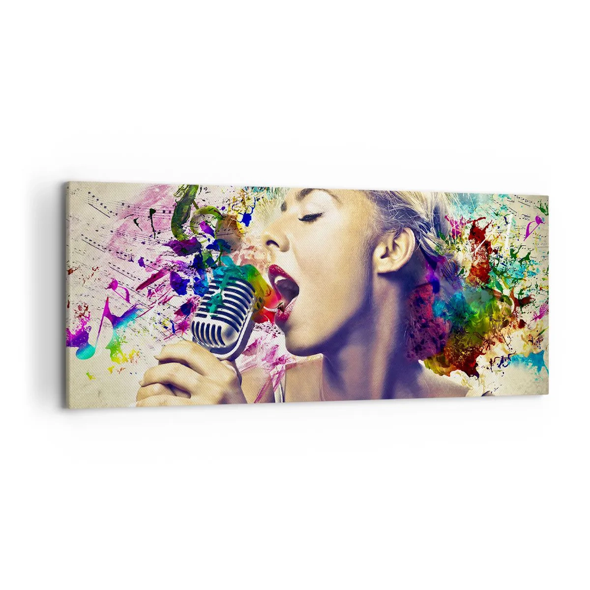 Schilderen op canvas - Schilder de wereld met je stem - 120x50 cm