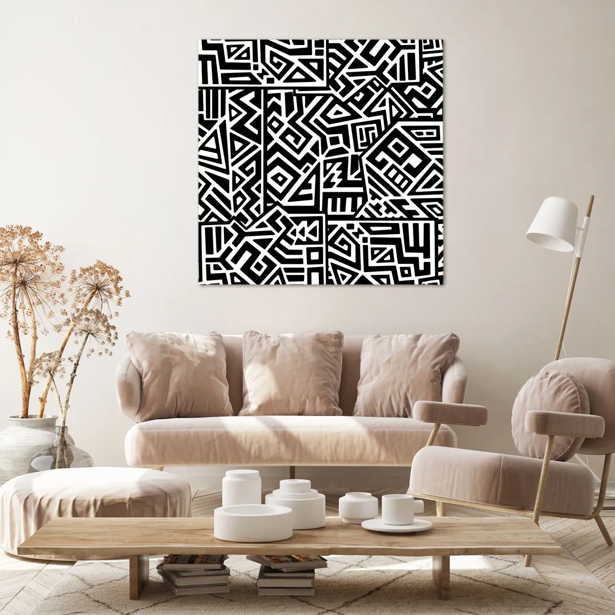 Schilderen op canvas - Pre-Columbiaanse compositie - 30x30 cm