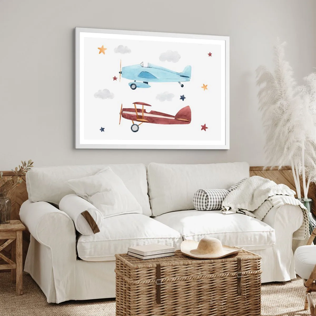 Poster in een witte lijst - Meneer Piloot, we wachten! - 40x30 cm