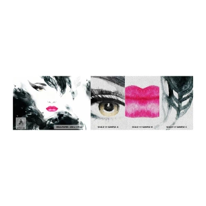 Fotobehang Monster Premium Sand - Aandacht! Femme fatale - Abstractie, Het gezicht van de vrouw, Portret van een vrouw - 100x30 cm