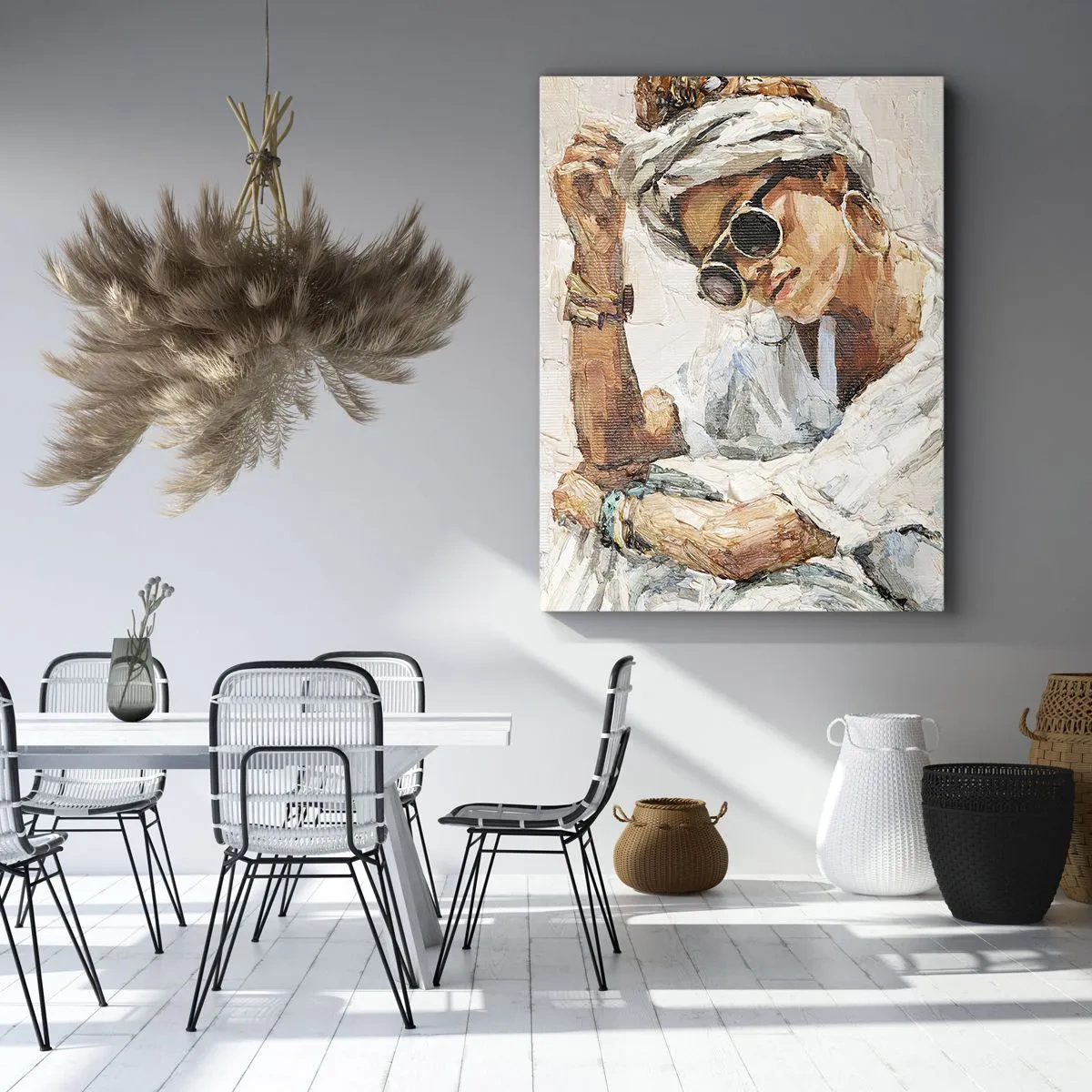 Schilderen op canvas - Portret in de volle zon - 55x100 cm