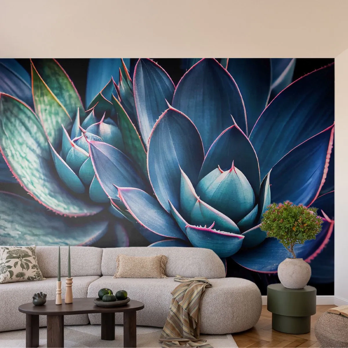 Fotobehang Premium Canvas - Levenskracht - Bloemen, Plantkunde, Vetplanten - 250x175 cm