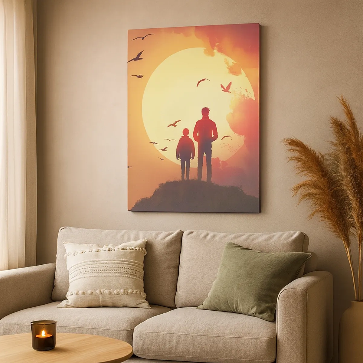 Schilderen op canvas - Oog in oog met de zon - 50x70 cm