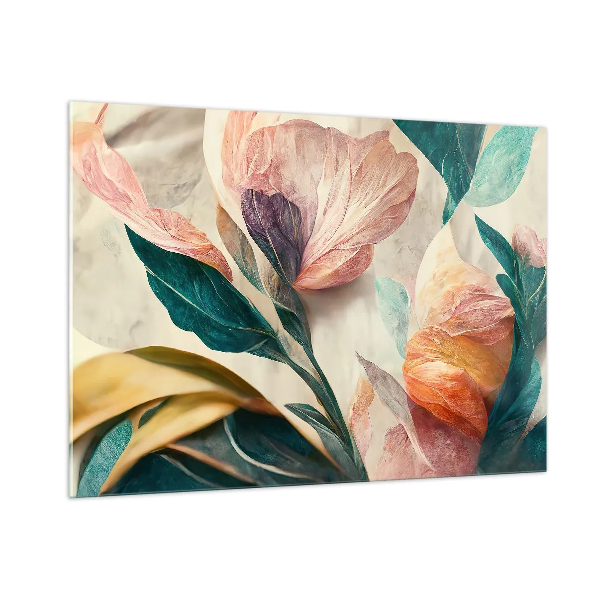 Schilderen op glas - Bloemen van de zuidelijke eilanden - 100x70 cm