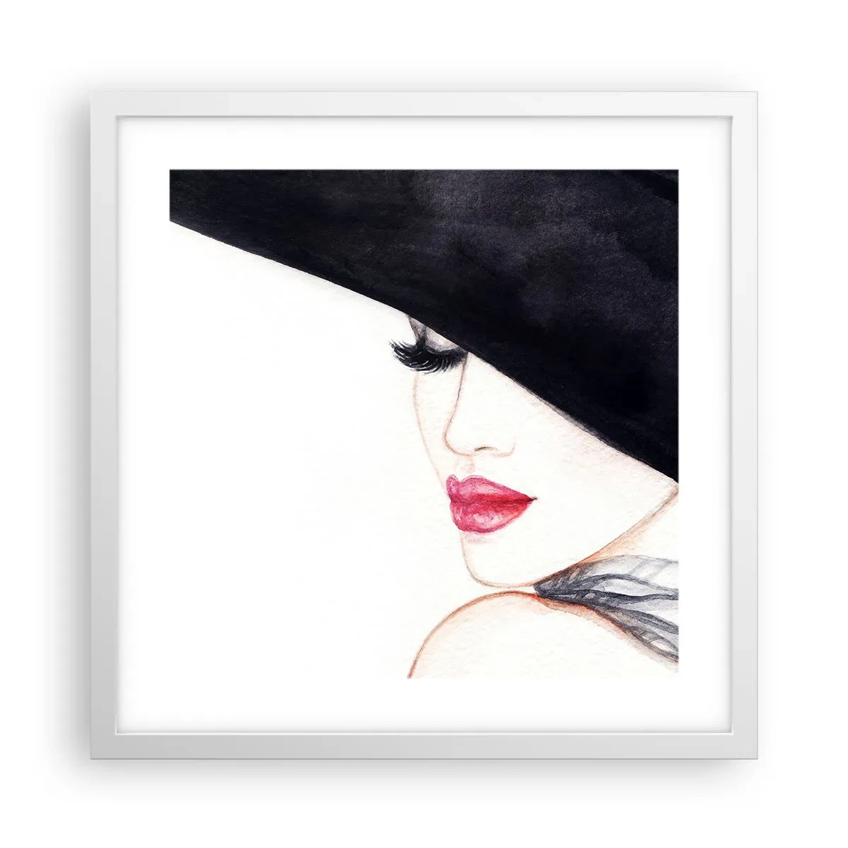 Poster in een witte lijst - Elegantie en sensualiteit - 40x40 cm