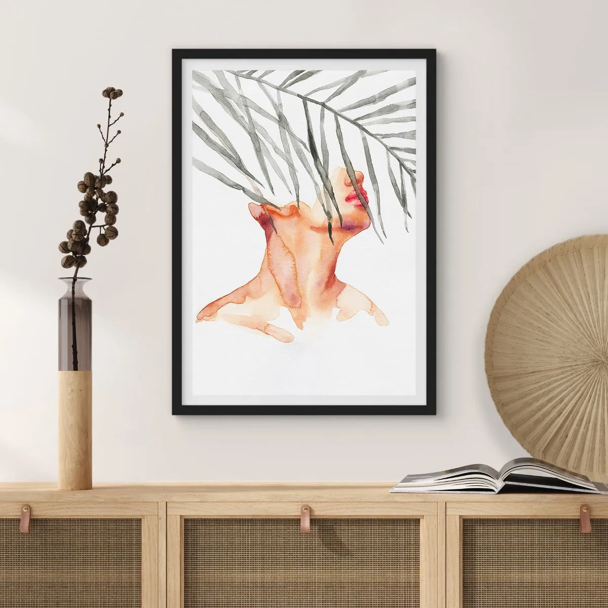 Poster in een zwarte lijst - Voel de polsslag van de tropen - 30x40 cm