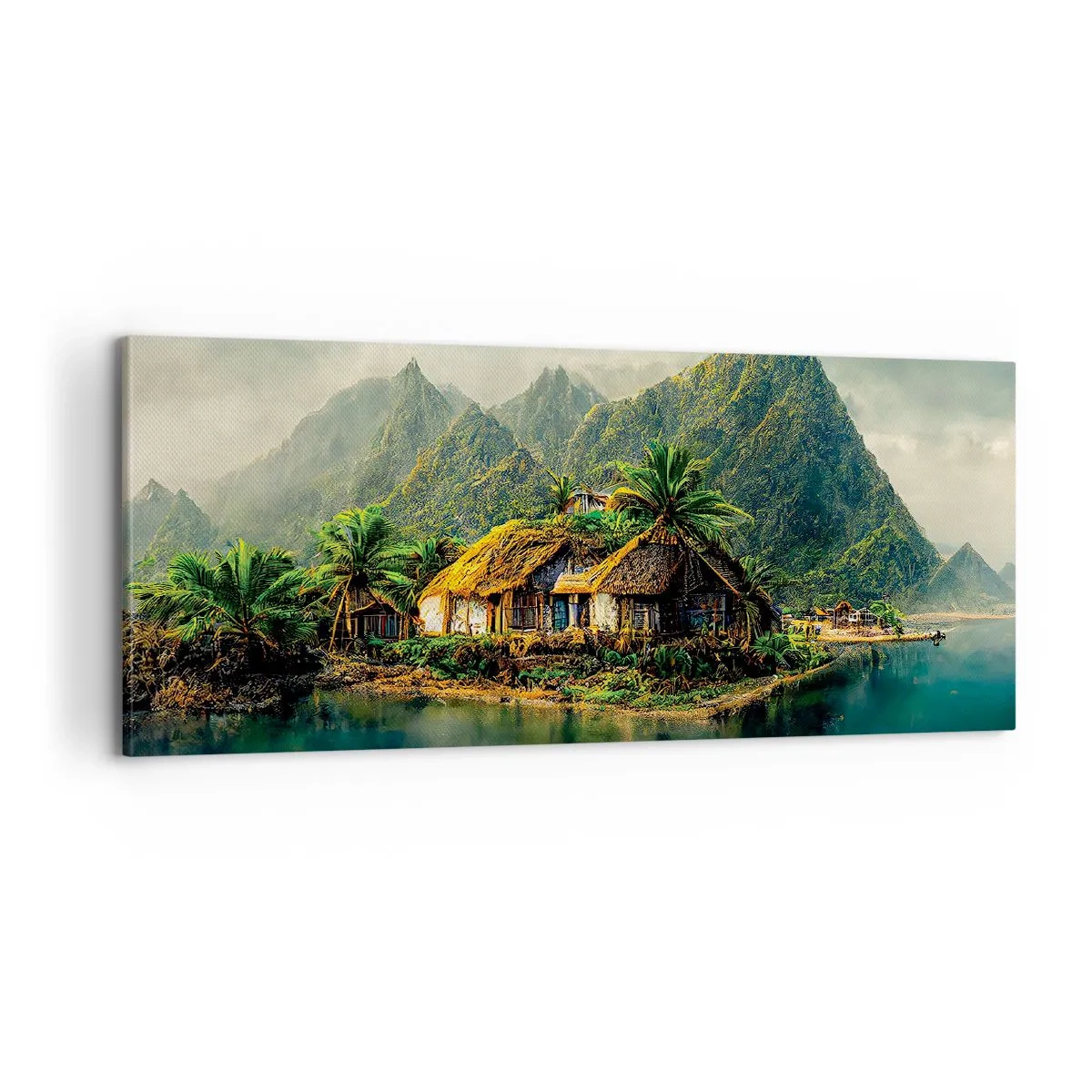 Schilderen op canvas - Tropisch paradijs - 100x40 cm
