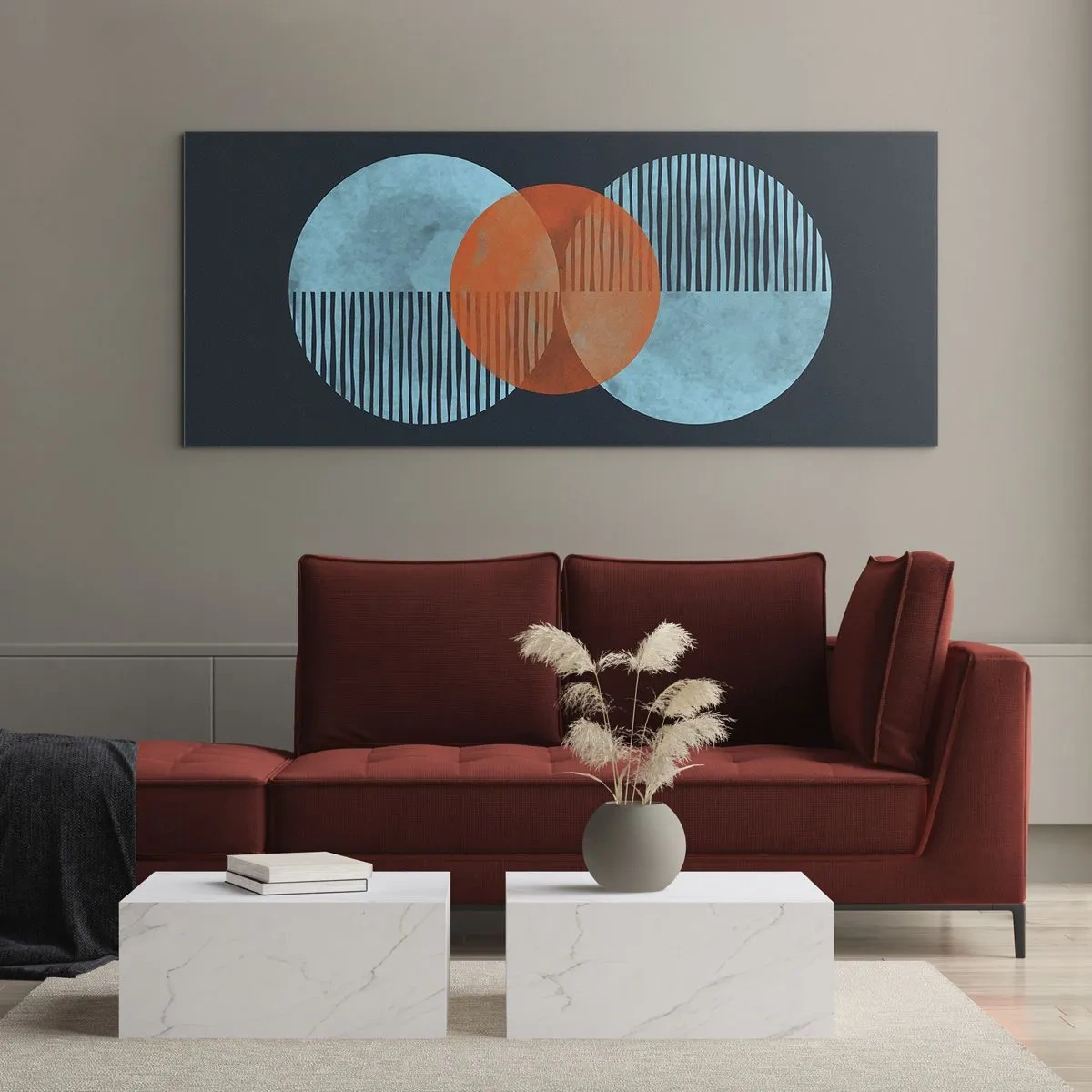 Schilderen op glas - Symmetrische compositie - 120x50 cm