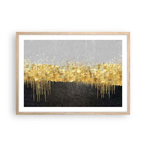 Een poster in een licht eiken lijst - Naar binnen en naar boven - 70x50 cm