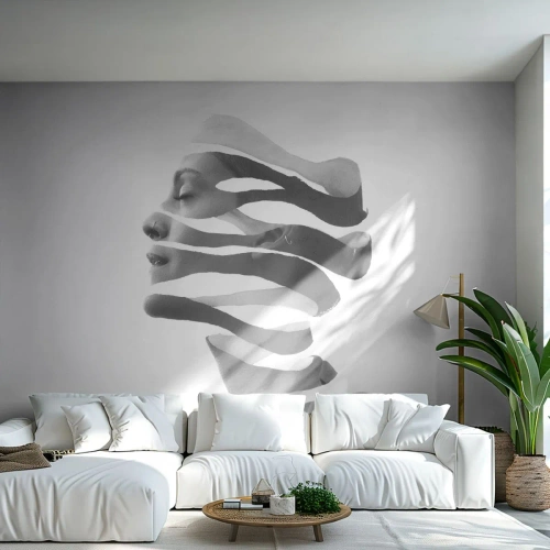 Fotobehang Premium Sand - Surrealistisch portret - Abstractie, Deel, Vrouw - 100x70 cm