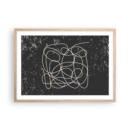 Een poster in een licht eiken lijst - Dwalende gedachten - 70x50 cm