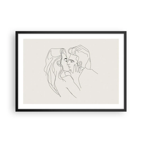 Poster in een zwarte lijst - Verstrikt in gevoel - 70x50 cm