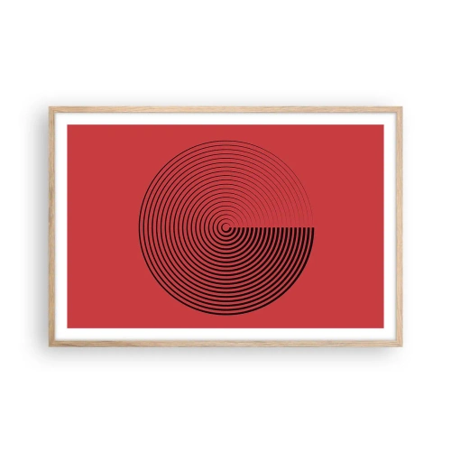 Een poster in een licht eiken lijst - Circulaire beweging - 91x61 cm